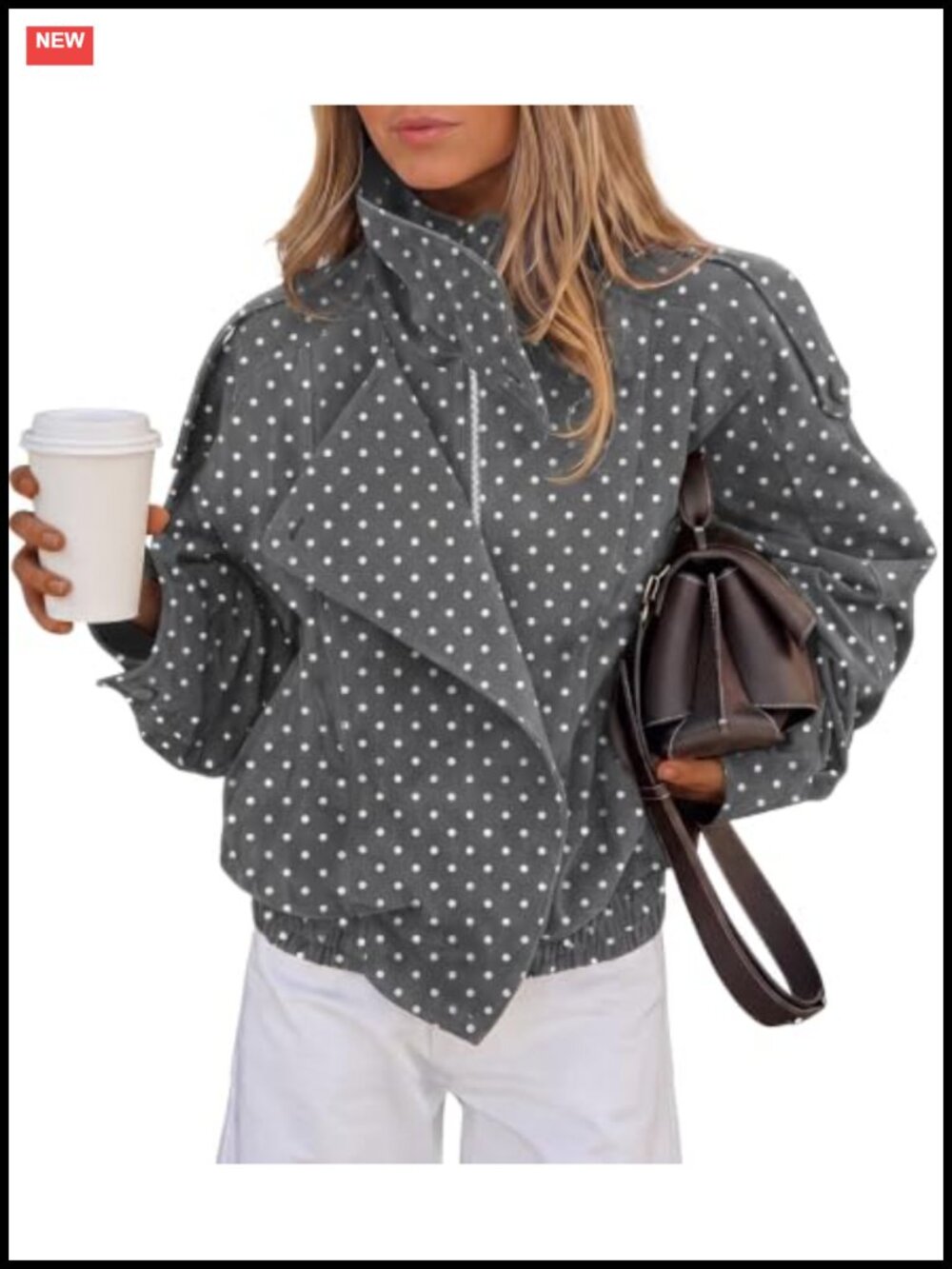 Oversized Faux Suede Jacket Stand Collar Zip Fall Coat
